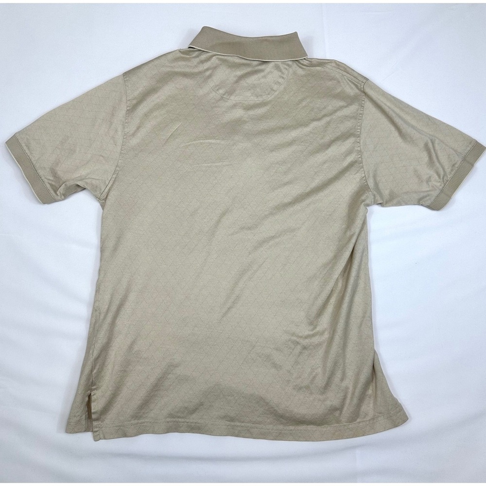Tasso Elba Golf Polo Mens Short Sleeve Mercerized Cotton Tan Medium - Picture 4 of 7